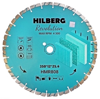 Диск алмазный отрезной 350*25,4*12 Hilberg Revolution HMR808